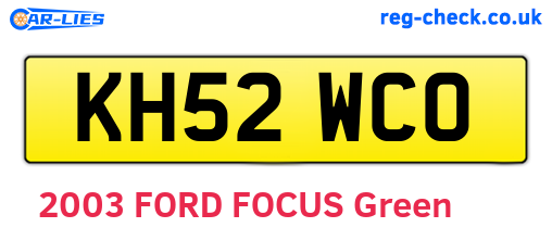 KH52WCO are the vehicle registration plates.