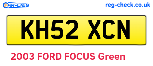 KH52XCN are the vehicle registration plates.