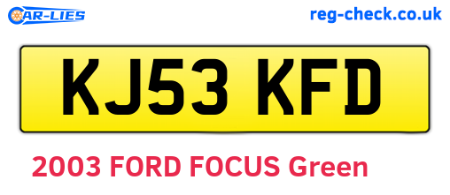 KJ53KFD are the vehicle registration plates.
