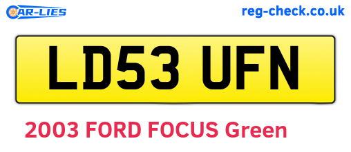 LD53UFN are the vehicle registration plates.