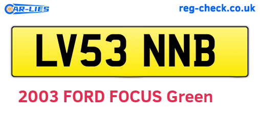 LV53NNB are the vehicle registration plates.