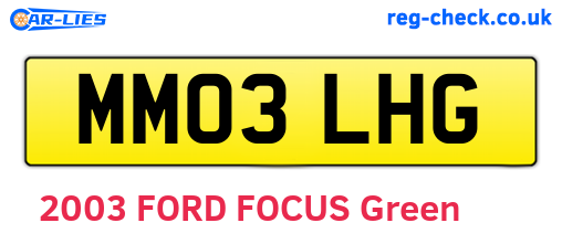 MM03LHG are the vehicle registration plates.