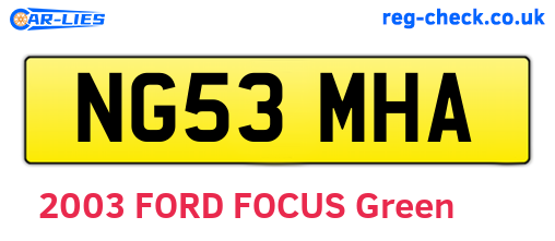 NG53MHA are the vehicle registration plates.
