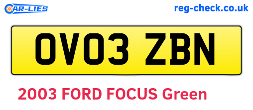 OV03ZBN are the vehicle registration plates.