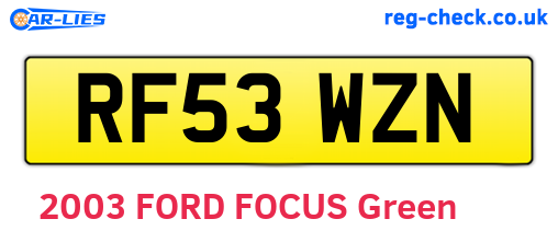RF53WZN are the vehicle registration plates.