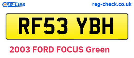 RF53YBH are the vehicle registration plates.