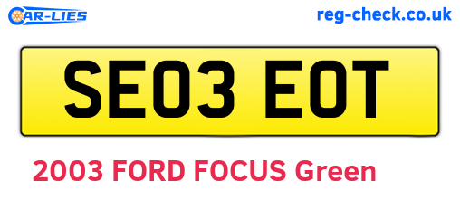 SE03EOT are the vehicle registration plates.