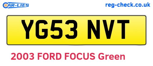YG53NVT are the vehicle registration plates.