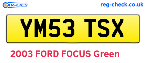 YM53TSX are the vehicle registration plates.