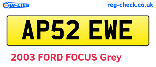 AP52EWE are the vehicle registration plates.