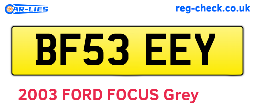 BF53EEY are the vehicle registration plates.