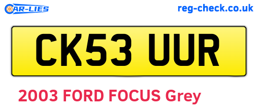 CK53UUR are the vehicle registration plates.