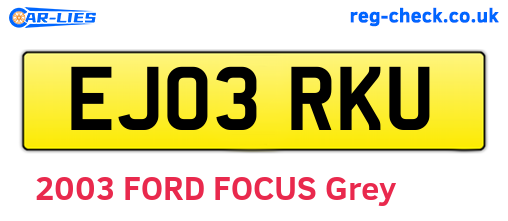 EJ03RKU are the vehicle registration plates.