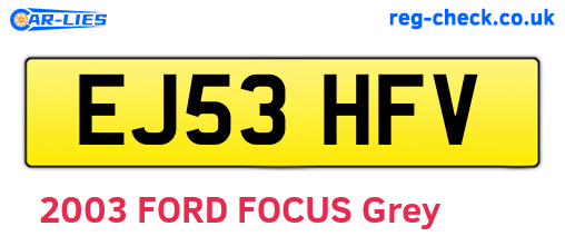 EJ53HFV are the vehicle registration plates.