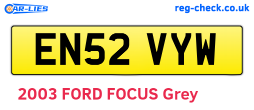EN52VYW are the vehicle registration plates.