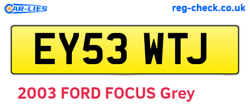 EY53WTJ are the vehicle registration plates.