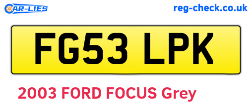 FG53LPK are the vehicle registration plates.