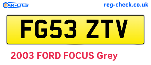 FG53ZTV are the vehicle registration plates.