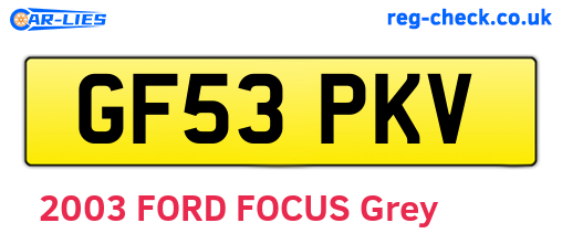 GF53PKV are the vehicle registration plates.