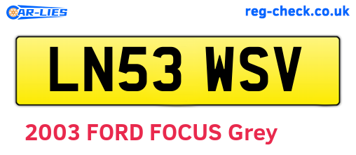 LN53WSV are the vehicle registration plates.