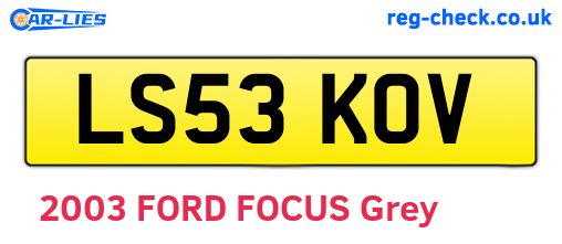 LS53KOV are the vehicle registration plates.
