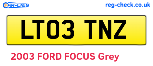 LT03TNZ are the vehicle registration plates.