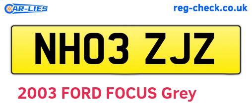 NH03ZJZ are the vehicle registration plates.