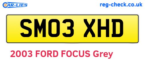 SM03XHD are the vehicle registration plates.