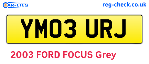 YM03URJ are the vehicle registration plates.