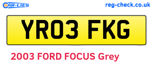 YR03FKG are the vehicle registration plates.