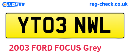 YT03NWL are the vehicle registration plates.