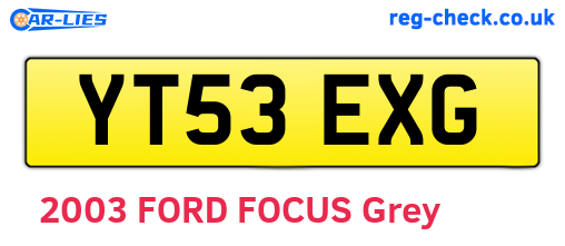 YT53EXG are the vehicle registration plates.