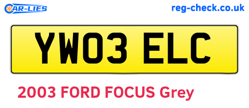 YW03ELC are the vehicle registration plates.