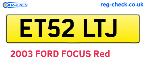 ET52LTJ are the vehicle registration plates.