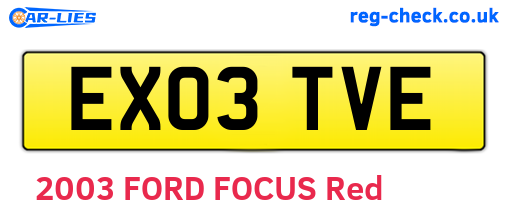 EX03TVE are the vehicle registration plates.