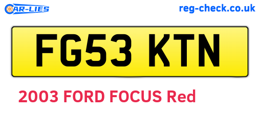 FG53KTN are the vehicle registration plates.
