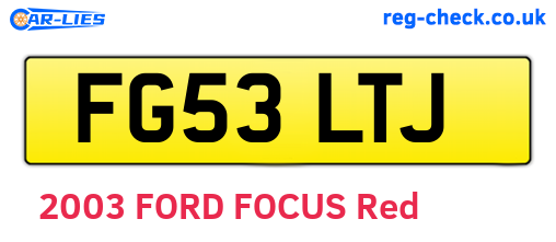 FG53LTJ are the vehicle registration plates.