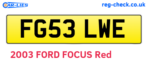 FG53LWE are the vehicle registration plates.