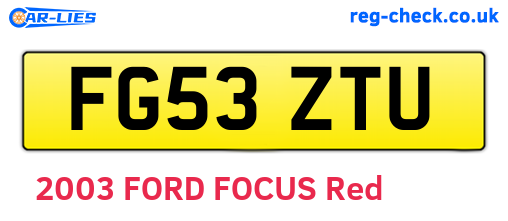 FG53ZTU are the vehicle registration plates.