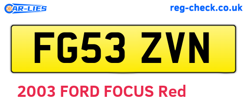 FG53ZVN are the vehicle registration plates.