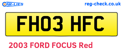 FH03HFC are the vehicle registration plates.