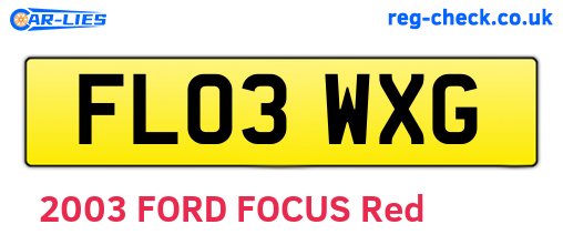 FL03WXG are the vehicle registration plates.