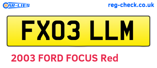 FX03LLM are the vehicle registration plates.