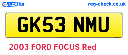 GK53NMU are the vehicle registration plates.