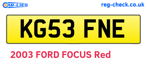 KG53FNE are the vehicle registration plates.