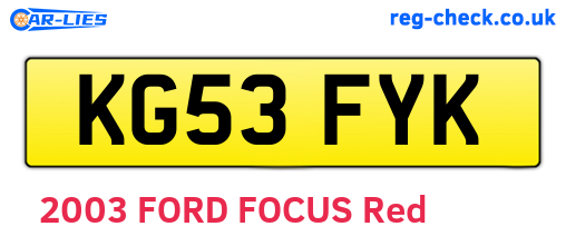 KG53FYK are the vehicle registration plates.