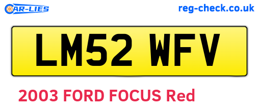 LM52WFV are the vehicle registration plates.