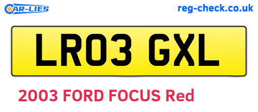 LR03GXL are the vehicle registration plates.