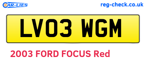 LV03WGM are the vehicle registration plates.