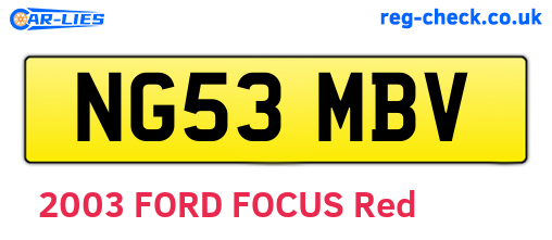 NG53MBV are the vehicle registration plates.